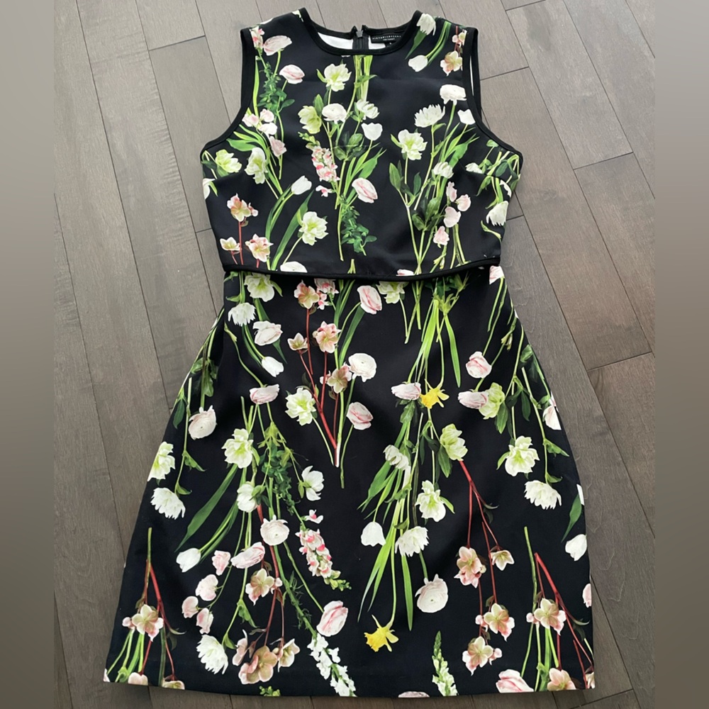 Victoria Beckham for Target Pink and Green Fit and Flare Midi Skirt